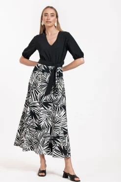 Kristie palm dress - kit/black
