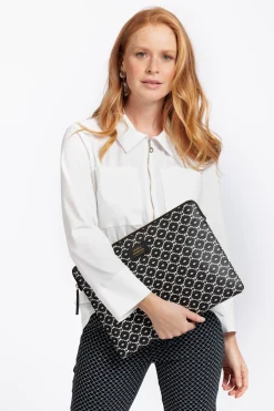 Laptop sleeve SA print - black/off white