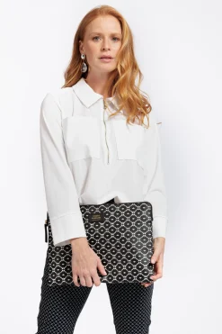 Laptop sleeve SA print - black/off white