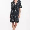 Lara dot panther dress - black/off white