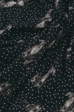 Lara dot panther dress - black/off white