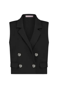 Leonore bonded gilet - black
