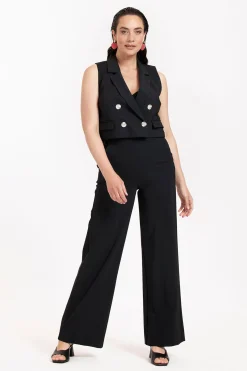 Leonore bonded gilet - black