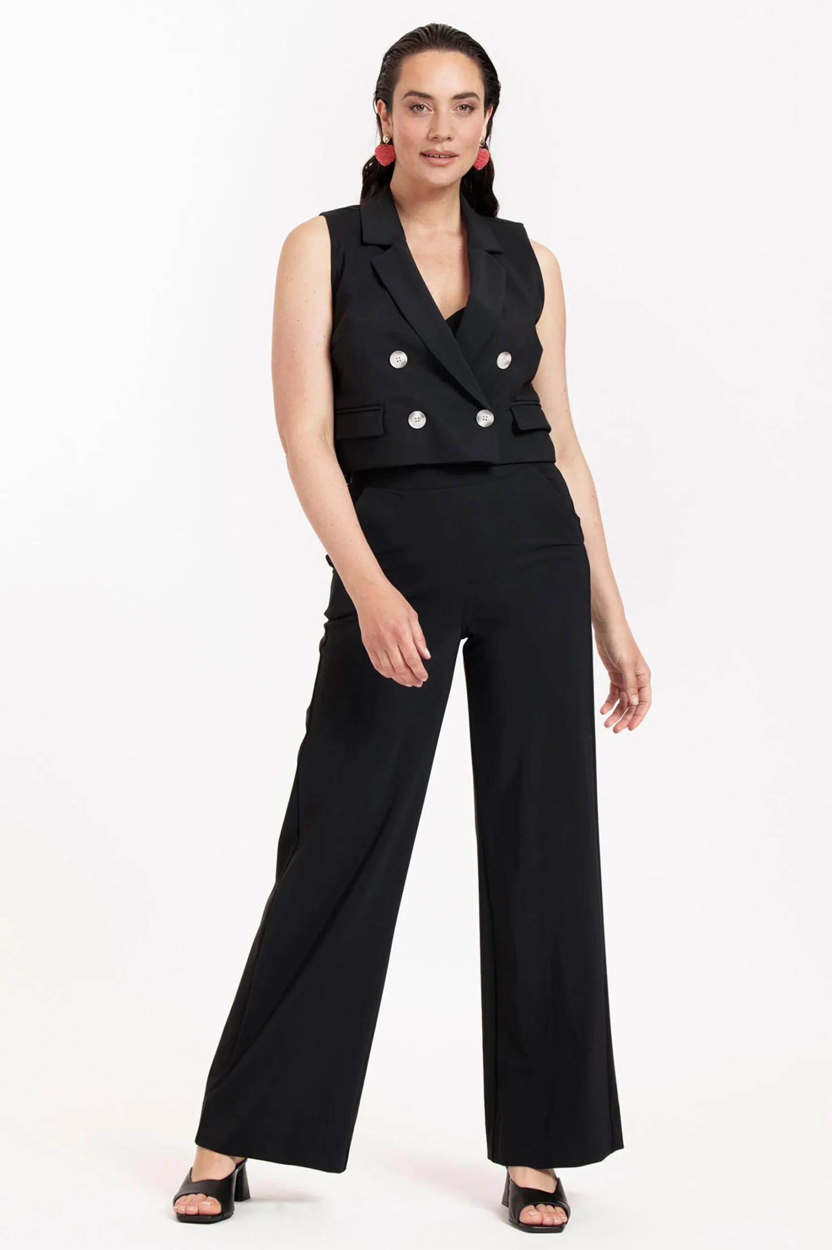 Leonore bonded gilet - black