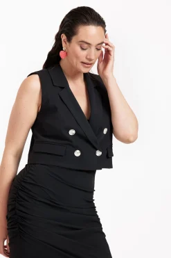 Leonore bonded gilet - black