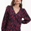 Les leaves top - darkblue/merlot