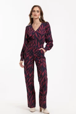 Les leaves top - darkblue/merlot