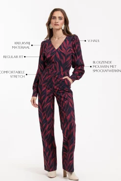 Les leaves top - darkblue/merlot