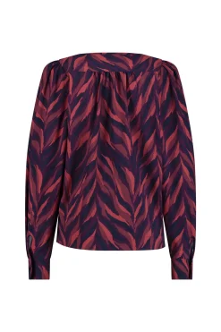 Les leaves top - darkblue/merlot
