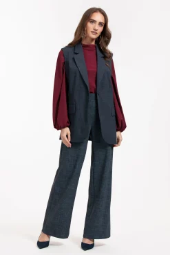 Lexie bnd dnm tweed trousers - midnight blue