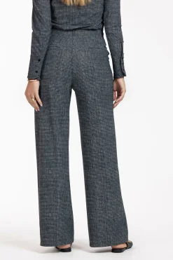 Lexie bnd tweed trousers - black/off white
