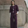 Lexie bonded trousers - blackberry