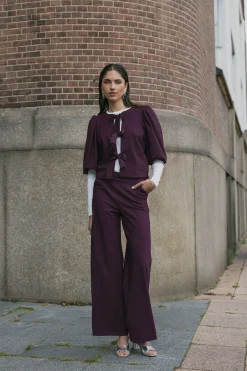 Lexie bonded trousers - blackberry
