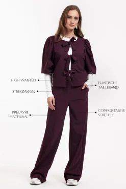 Lexie bonded trousers - blackberry