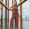 Lexie bonded trousers - chocolate