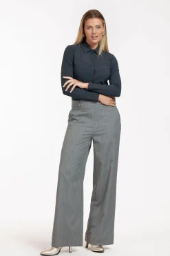 Lexie gold stripe trousers - grey melange/gold