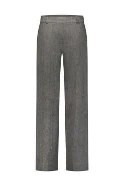 Lexie gold stripe trousers - grey melange/gold