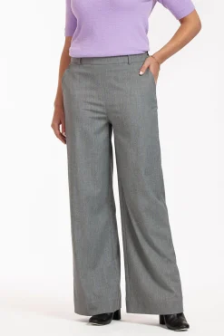Lexie gold stripe trousers - grey melange/gold