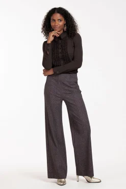 Lexie herringbone trousers - black/espresso