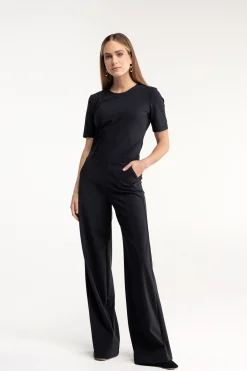 Lexie LONG bonded trousers - black