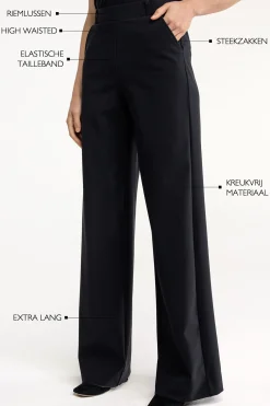 Lexie LONG bonded trousers - black
