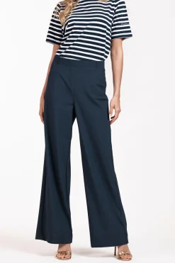 Lexie mini check trousers - dark blue/black