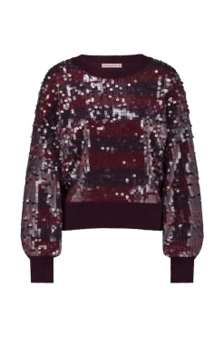 Lilly sequins pullover - blackberry/merlot