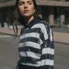 Lilly sequins pullover - dark blue/off white