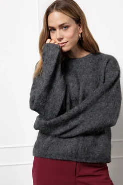 Lisette furry pullover - grey melange