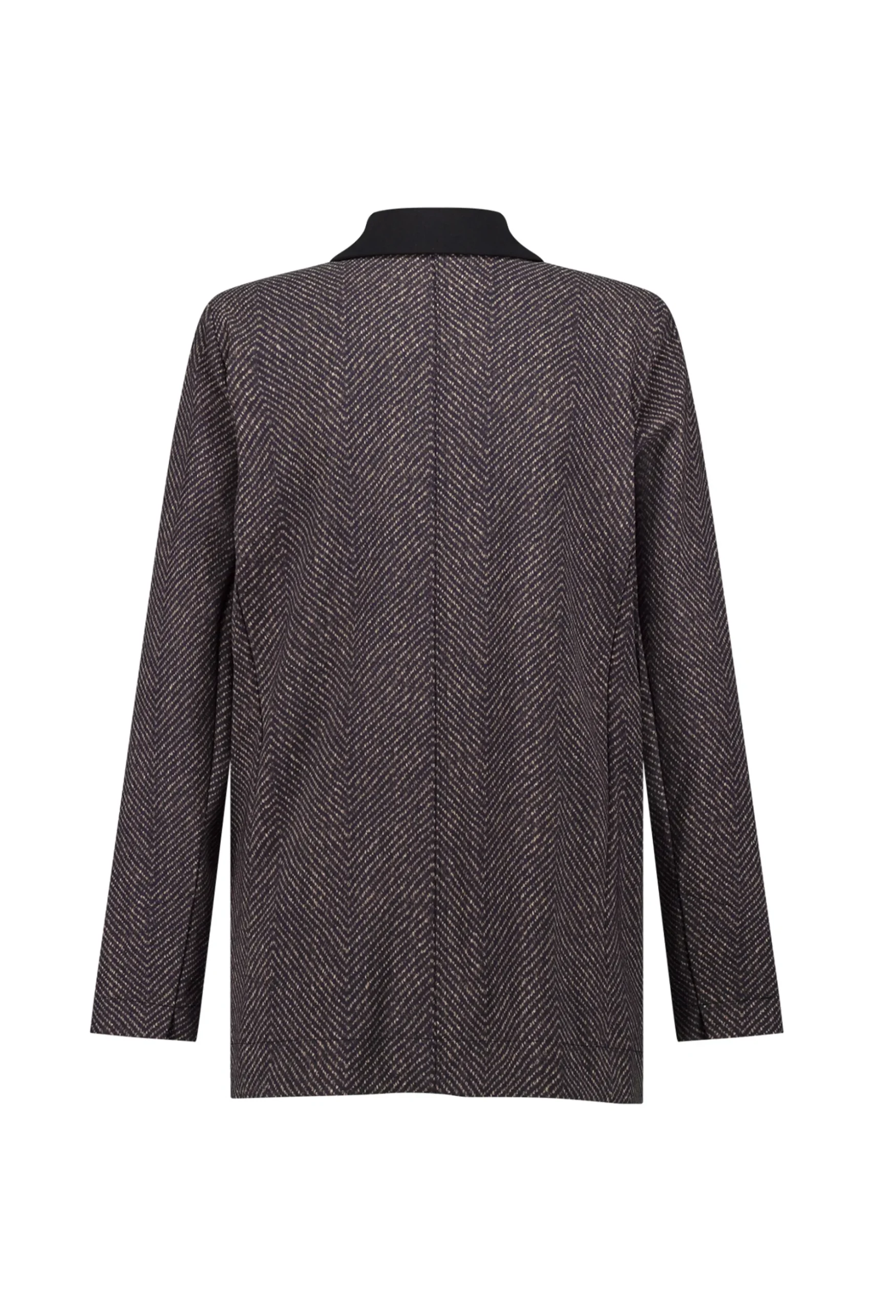 Loulou herringbone blazer - black/espresso