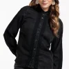 Lourdes denim blouse - black