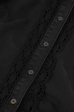 Lourdes denim blouse - black
