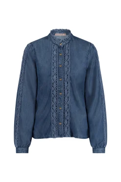 Lourdes denim blouse - dark jeans blue