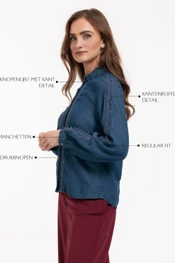 Lourdes denim blouse - dark jeans blue