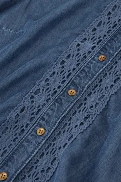Lourdes denim blouse - dark jeans blue