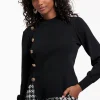 Lovis button pullover - black