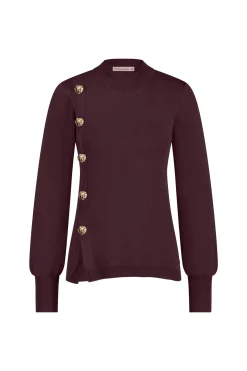 Lovis button pullover - blackberry