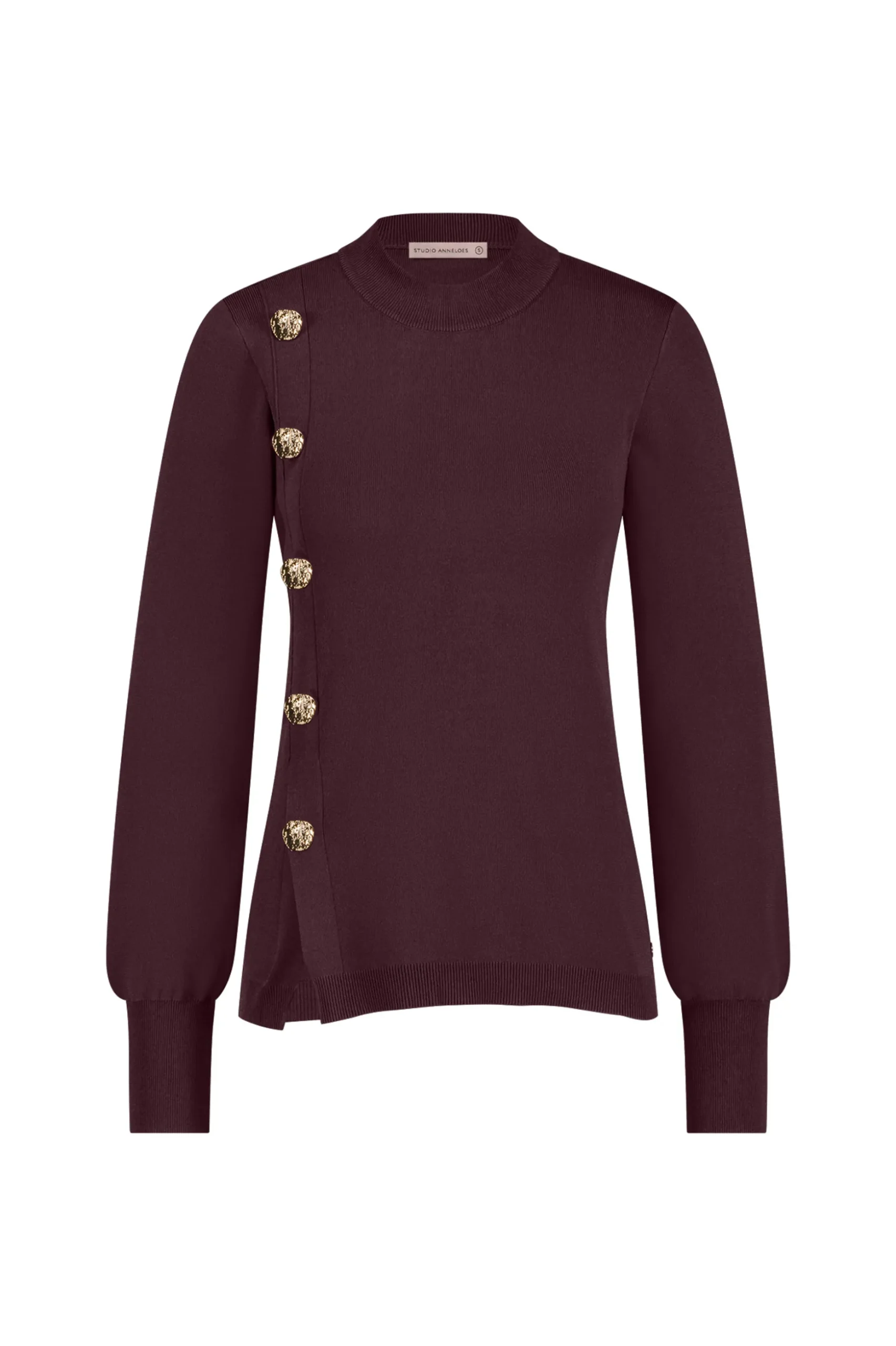 Lovis button pullover - blackberry