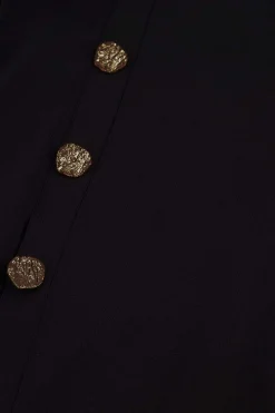 Lovis button pullover - black