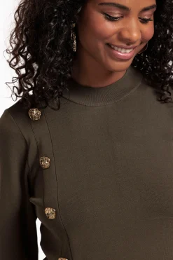 Lovis button pullover - new army
