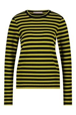 Luna stripe pullover - black/lime