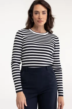 Luna stripe pullover - dark blue/off white