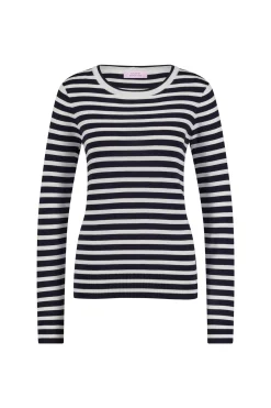 Luna stripe pullover - dark blue/off white