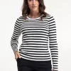 Luna stripe pullover - off white/black