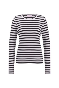 Luna stripe pullover - off white/black
