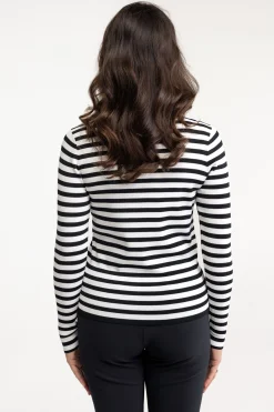 Luna stripe pullover - off white/black