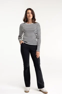 Luna stripe pullover - off white/black