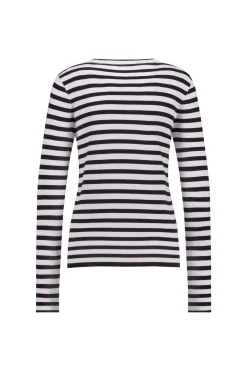 Luna stripe pullover - off white/black