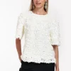 Madison flower top - off white