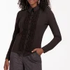 Mallory ruffle blouse - espresso